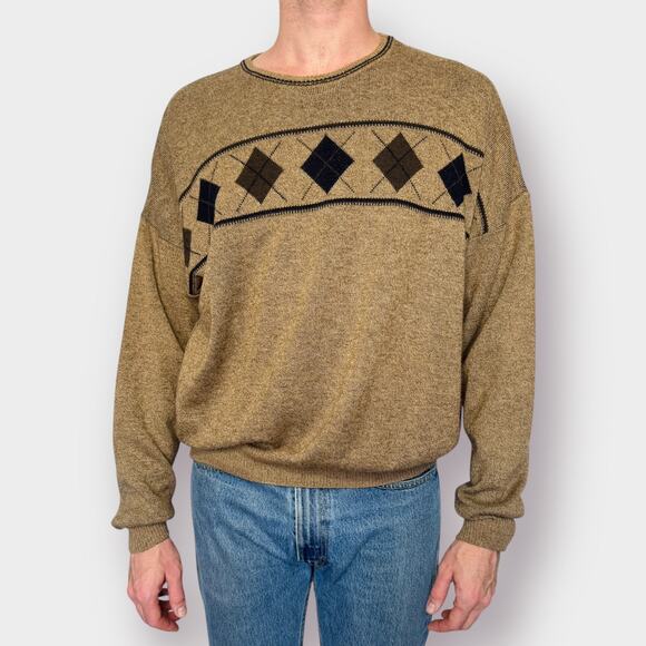 Y2K Preswick &‎ Moore Brown Argyle Sweater - Picture 3 of 5